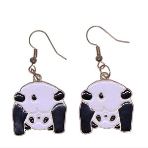 Handmade panda earrings